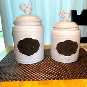 Rooster Chalkboard Kitchen Canister Set